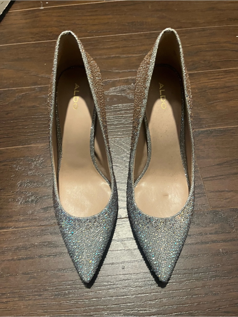 ALDO Sparkle Pointed-Toe Pumps - Silver Holographic